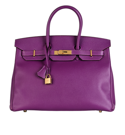 Birkin 35 In Epsom Anemone, &pound;8,800, Handbags, Purple, Leather, Front view